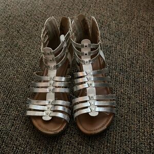 Cute silver and white sandals